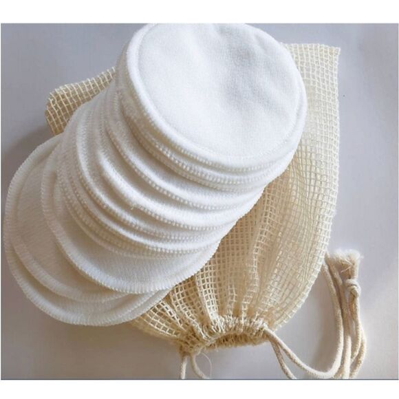Reusable Cotton Pads Makeup Removal with Bamboo Holder and Mesh laundry bag 20ct - Picture 2 of 3